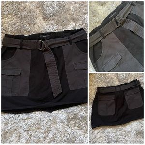 Plus-size Belted Mini Skirt